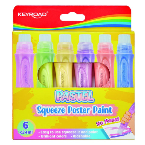 6 Pastel Squeeze Poster Paint Set with Brush - MrPRICE.online