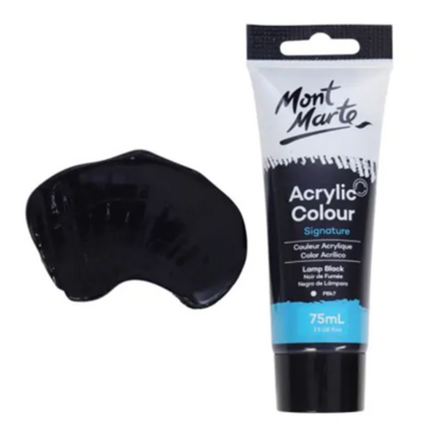 Mont Marte Acrylic Lamp Black 75ml - MrPRICE.online