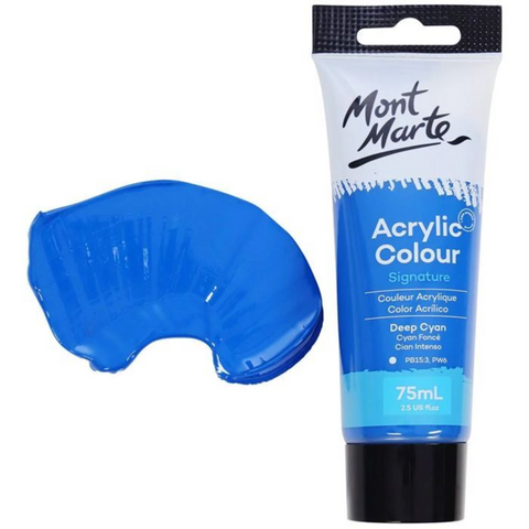 Mont Marte Acrylic Paint Deep Cyan Blue 75ml - MrPRICE.online