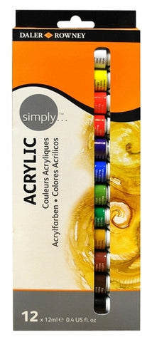 12 Pack of 12ml Acrylic Paint Set - MrPRICE.online
