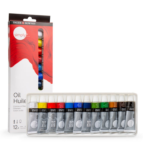 12 Pack of Simply 12ml Oil Paint Set - MrPRICE.online