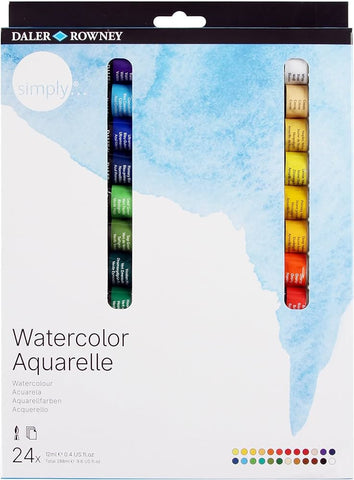 24 Pack of Simply 12ml Watercolour Paint Set - MrPRICE.online