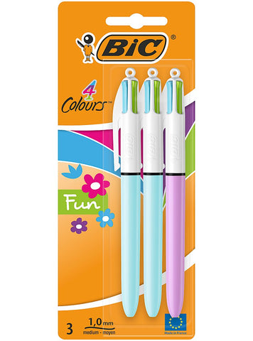 3 Pack of BIC 4 Colour Fun Ballpens - MrPRICE.online