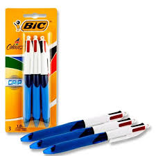 3 Pack of BIC 4 Colour Grip Ballpens - MrPRICE.online