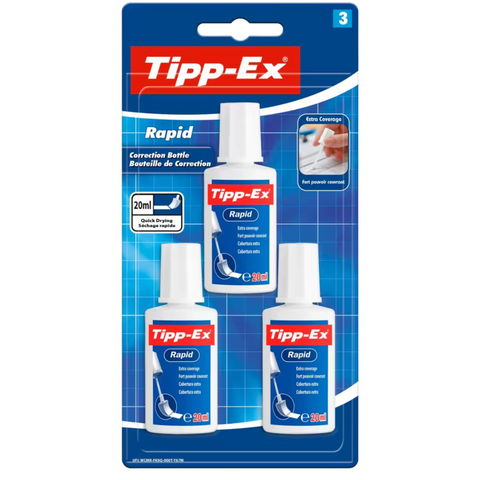 3 Pack of BIC Tipp-Ex Rapid 20ml Bottle - MrPRICE.online