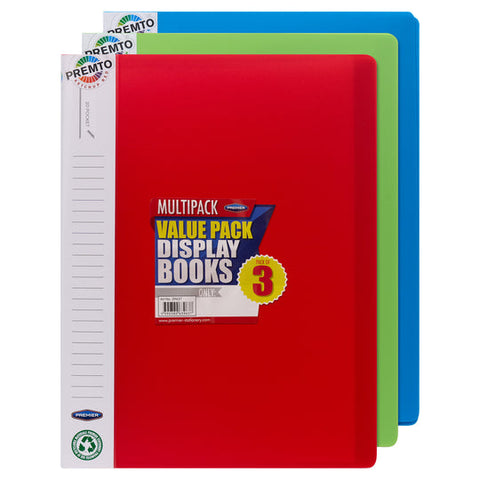 3 Pack of Premto A4 20 Poly Pocket Display Book - MrPRICE.online