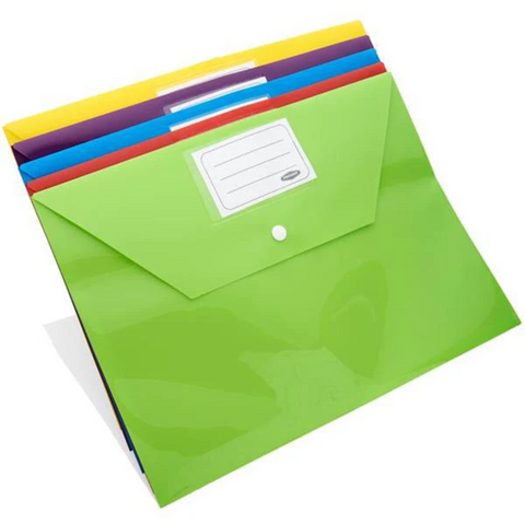 A4 Premtone Pack of 5  Button Storage Wallets Asst S-2 - MrPRICE.online