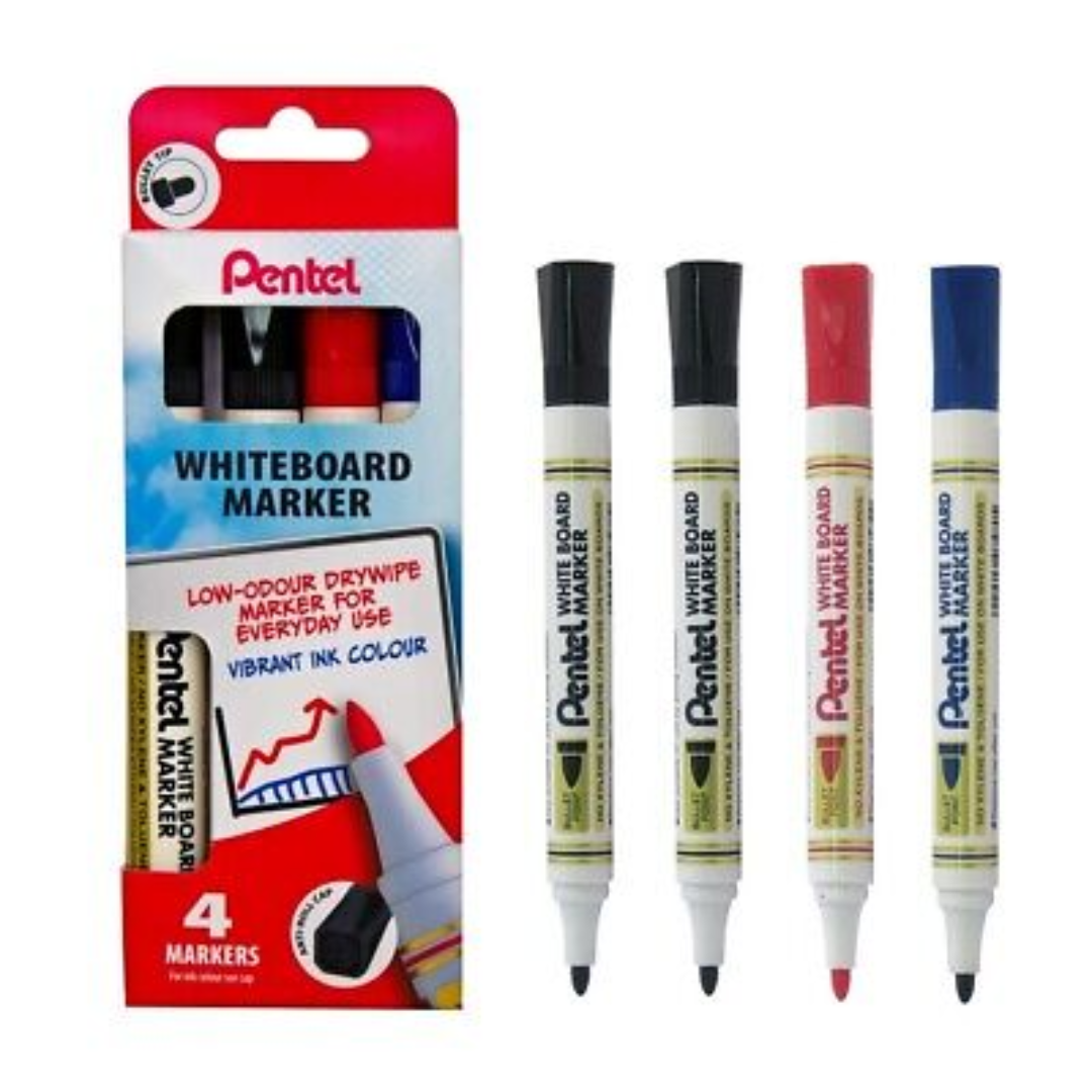 Pentel Pack of Assorted Whiteboard Markers –