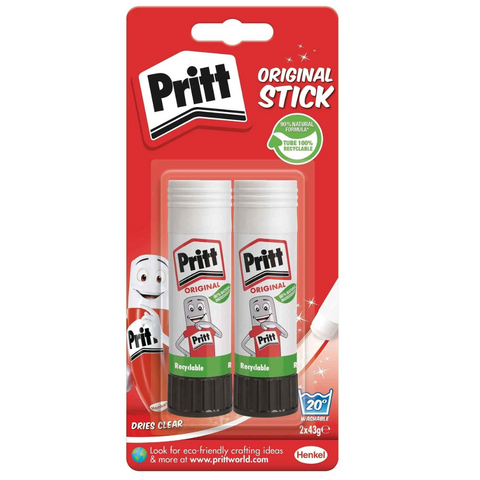 Pritt Stick Pack of 2 Original 43g Carded - MrPRICE.online