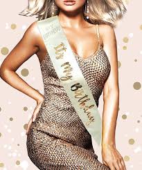 Cream & Gold 'It's My Birthday' Sash - MrPRICE.online