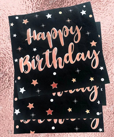 Rose Gold Happy Birthday Napkins - MrPRICE.online