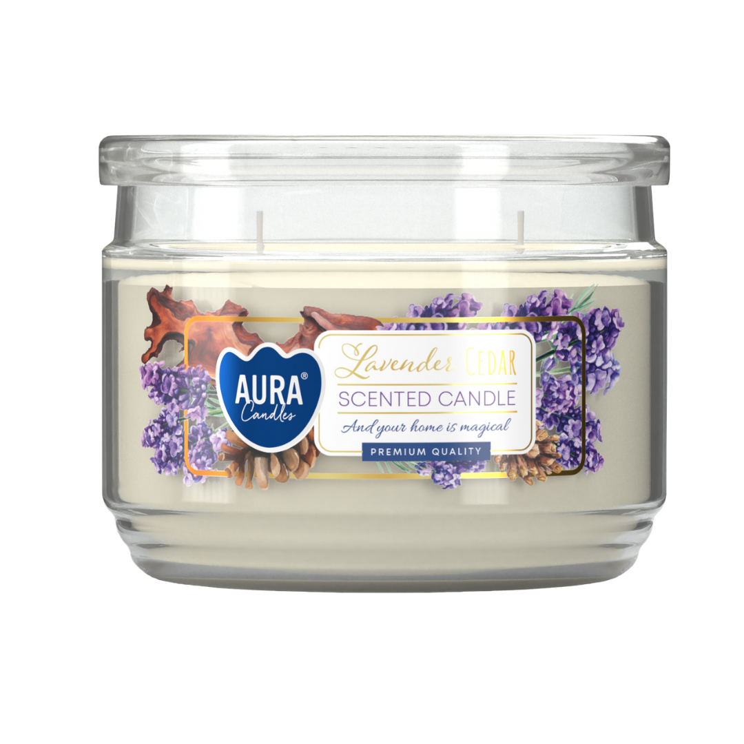 Aura Lavender Cedar 280g 2-Wick Candle –