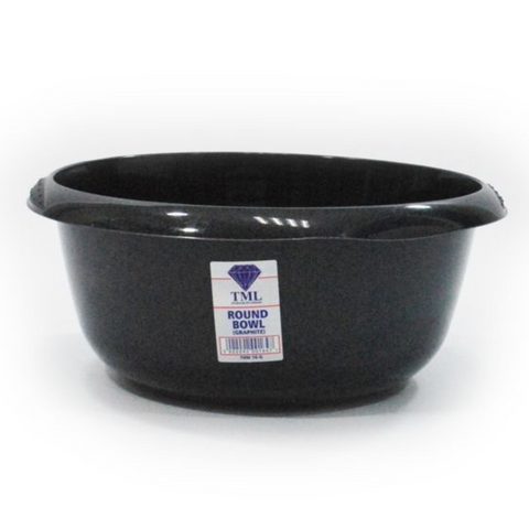 Round Washing Up Bowl Graphite Grey Plastic - MrPRICE.online