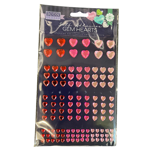 120-Pack Adhesive Diamante Gem Hearts - MrPRICE.online
