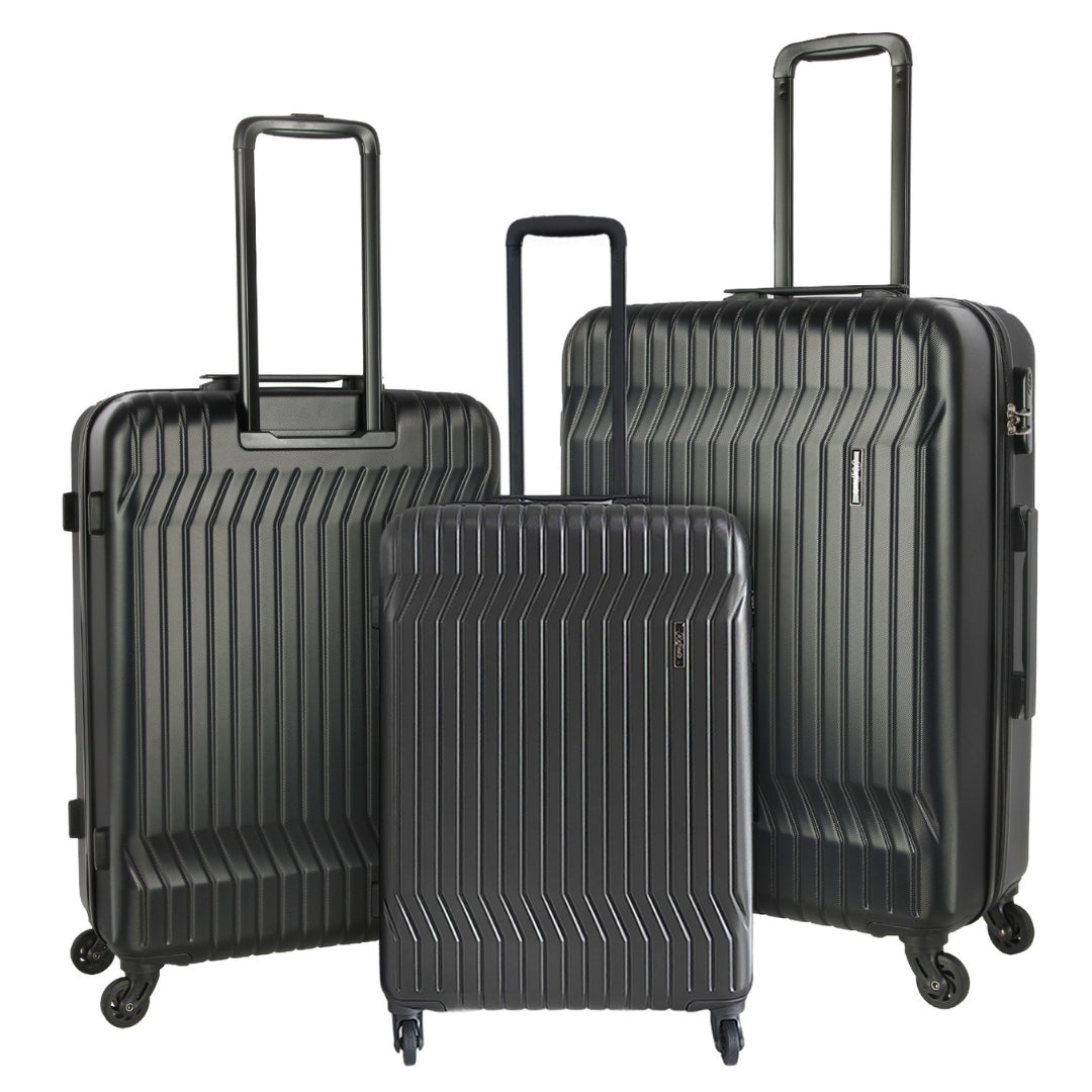 3-Piece Black Suitcase Set (20