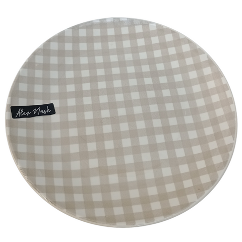 10.5-Inch Gingham Porcelain Dinner Plate - MrPRICE.online