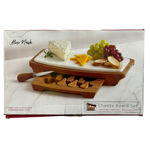 6-Piece Bamboo and Ceramic Cheese Set - MrPRICE.online