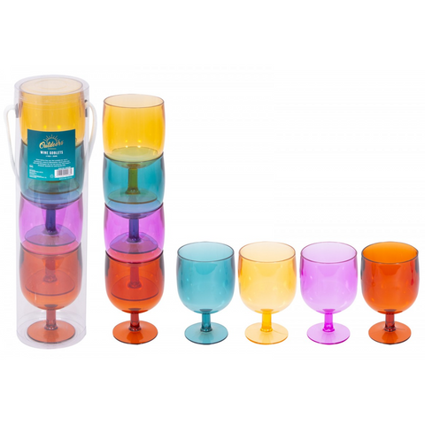 4 Wine Stacking Goblets in PVC Tube - MrPRICE.online