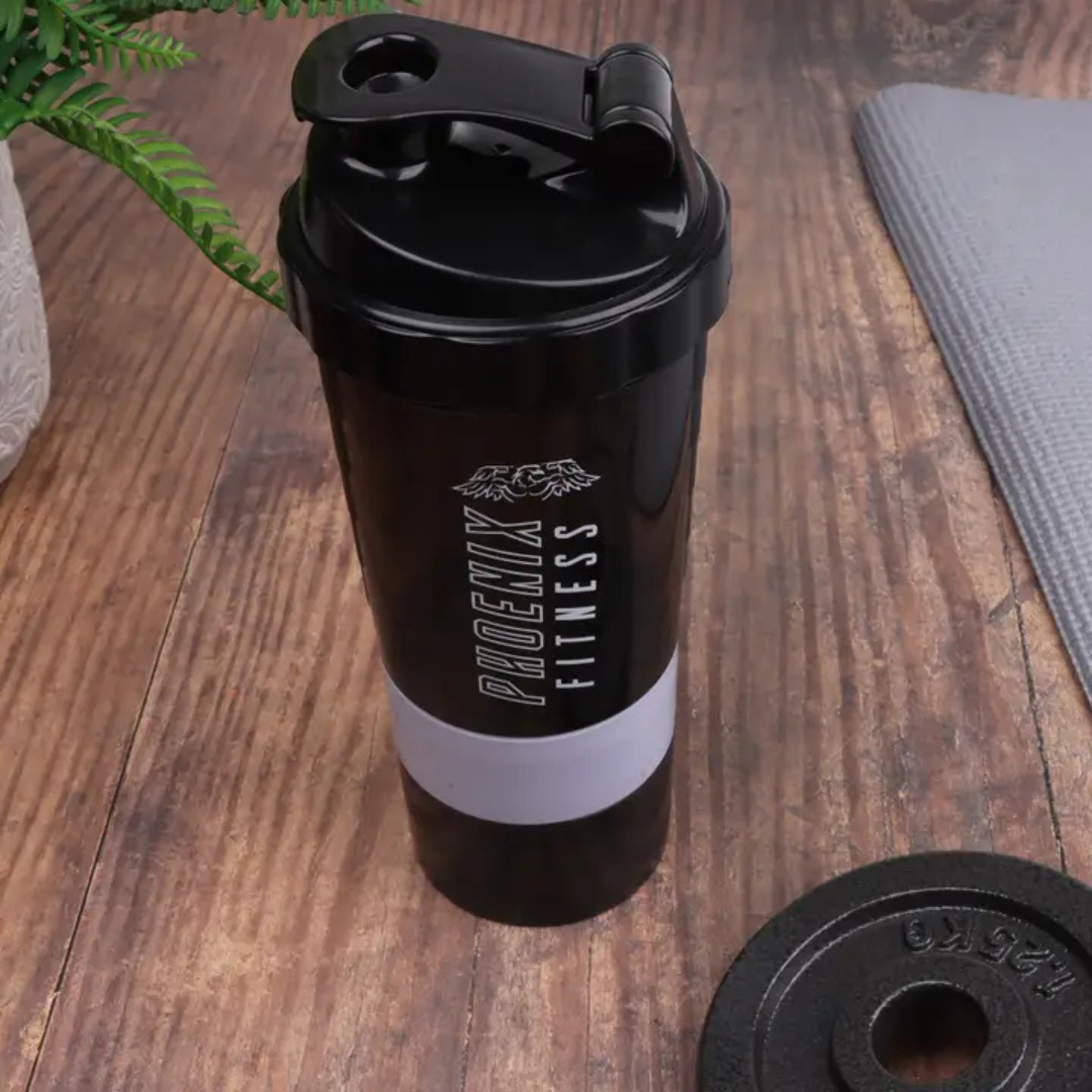 Phoenix Compartment Shaker Bottle Black 500ml – MrPRICE.online