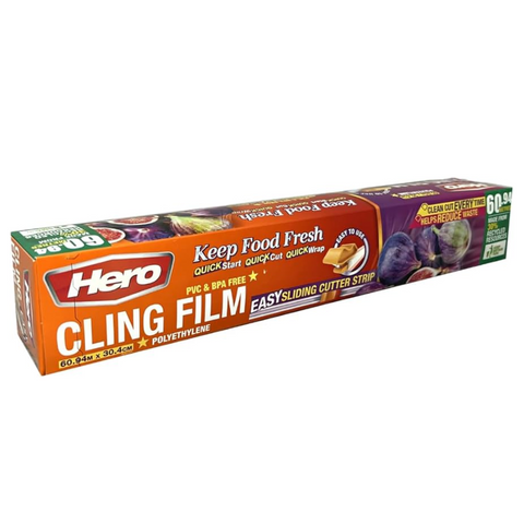 Hero Cling Film 60m with Easy Sliding Cutter - MrPRICE.online