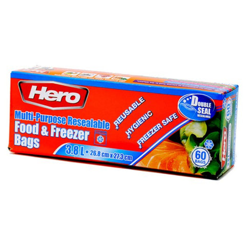 Hero Multipurpose F+ Freezer Bags 60 Count - MrPRICE.online