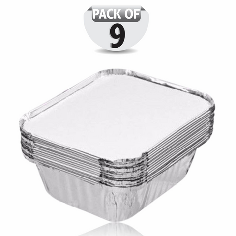 Medium Foil Containers & Lids Pack Of 9 - MrPRICE.online