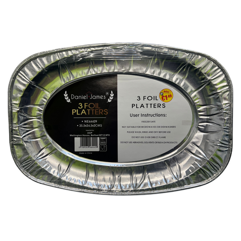 Medium Oval Foil Platters 3-Pack - 23cm - MrPRICE.online