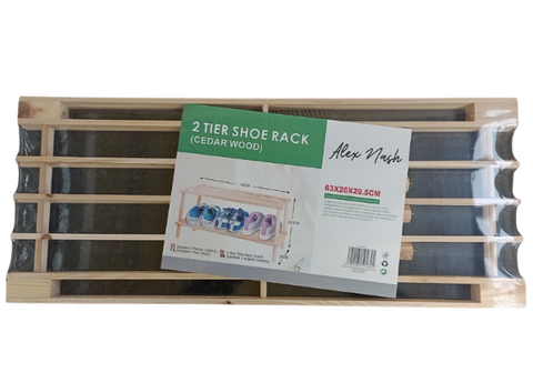 2 Tier Cedar Wooded Shoe Rack - MrPRICE.online