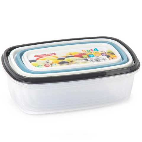 4-Pack Plastic Food Containers Surtido - MrPRICE.online