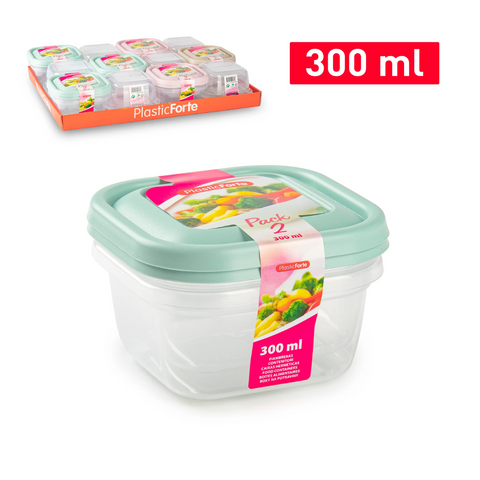 Set of 2 Square 300ml Food Containers - MrPRICE.online