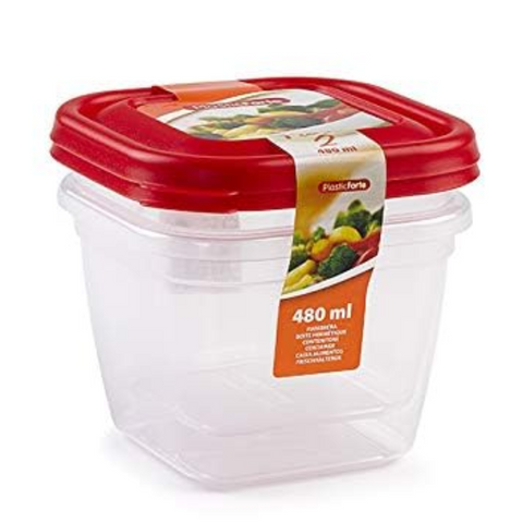 Set of 2 Square Food Containers – 480ml Each - MrPRICE.online
