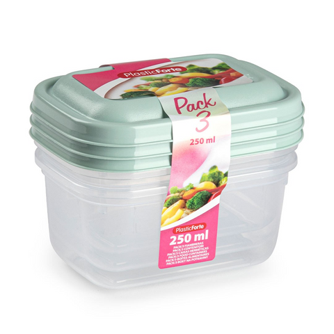 Set of 3 Food Containers – 250ml Each - MrPRICE.online
