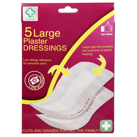 A+E Large Plaster Dressings - 5 Pack - MrPRICE.online