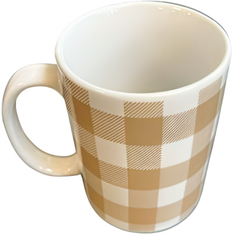 12oz Gingham Porcelain Bullet Mug - MrPRICE.online