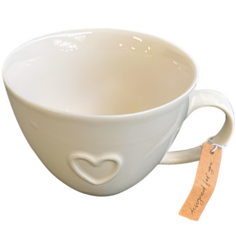 Heart Embossed China Mug 14oz - MrPRICE.online