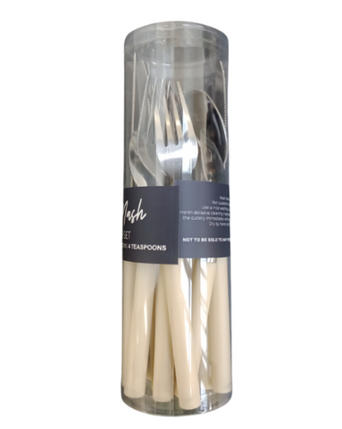 Pack Of 16 Plastic Handle Cutlery Cream - MrPRICE.online