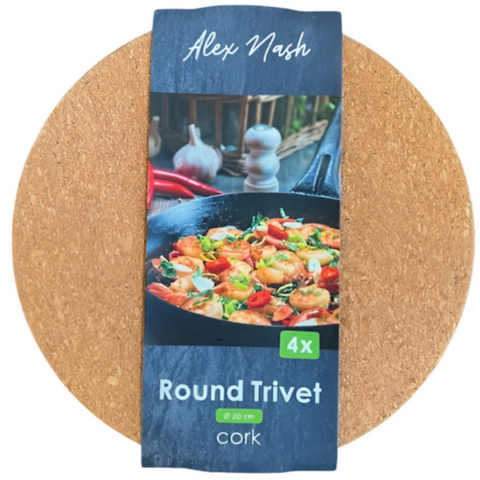 Pack Of 4 Round Cork Trivets - MrPRICE.online