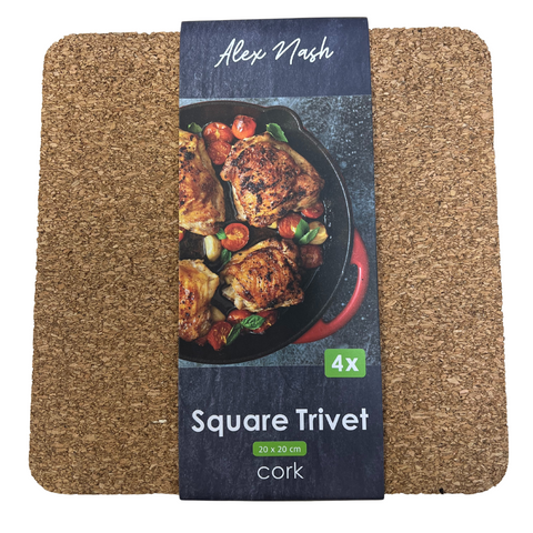 Pack Of 4 Square Cork Trivets - MrPRICE.online