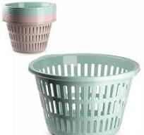 Round Plastic Laundry Basket Sturdy and Ventilated - MrPRICE.online