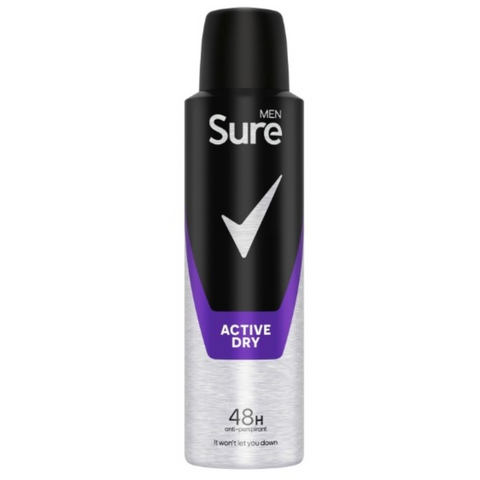 Sure Men Active Dry Antiperspirant 150ml - MrPRICE.online