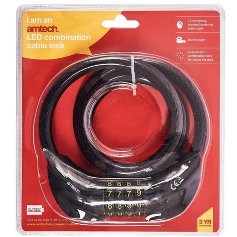 LED Combination Cable Lock - MrPRICE.online
