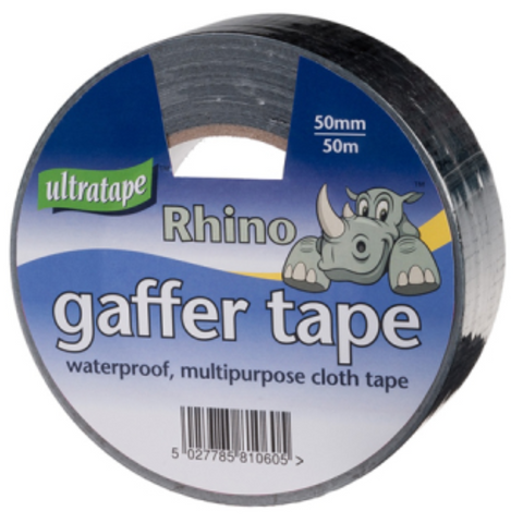 50mm x 50m Black Cloth Tape Rhino - MrPRICE.online