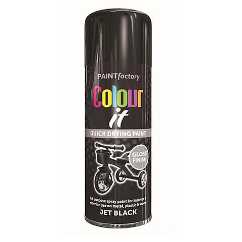 Colour It Jet Black Gloss Spray Paint 400ml - MrPRICE.online