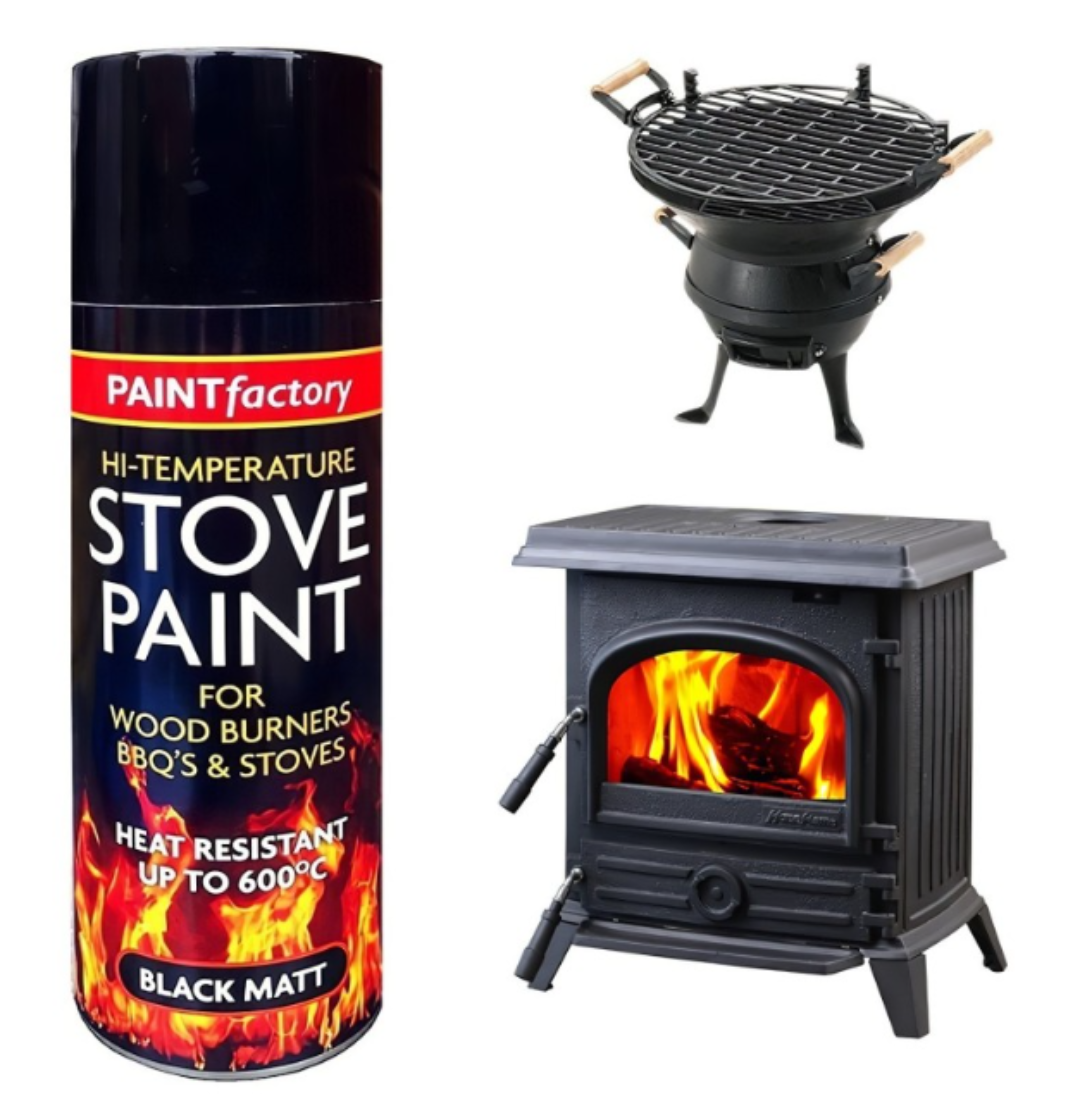 Stove Black High Temp Spray 400ml – - Main Image