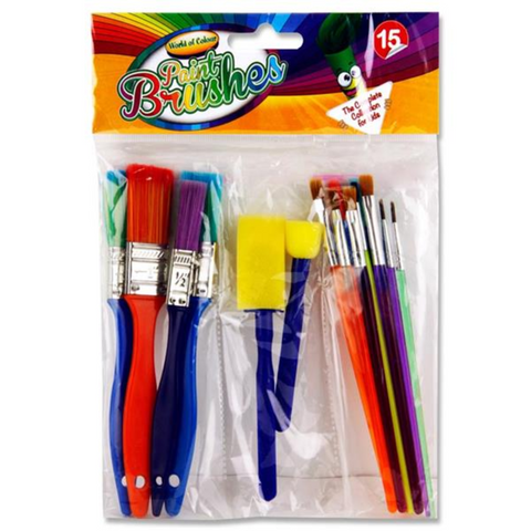 World Of Colour 15 Paint Brushes - MrPRICE.online