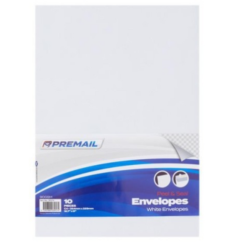 10 Pack of C4 White Peel & Seal Envelopes - MrPRICE.online