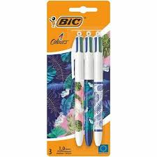 3-Pack BIC 4-Colour Botanical Ballpoint Pens - MrPRICE.online