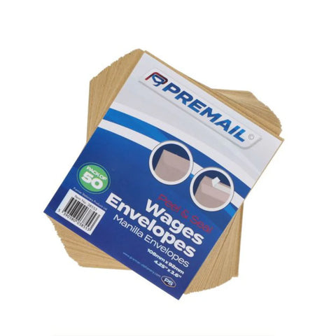 50-Pack Plain Wage Peel & Seal Envelopes - MrPRICE.online