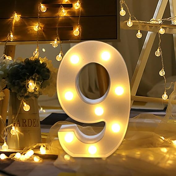 Battery Operated LED Number 9 Light – MrPRICE.online