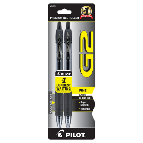 2-Pack Black G-2 Retractable Gel Roll Pens - MrPRICE.online